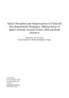 India’s Perception and Misperception of China-led Developmentalist Paradigms: Making Sense of India’s Attitude Towards China’s Belt and Road Initiative