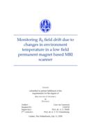 Monitoring B0 field drift due to changes in environment temperature in a low field permanent magnet based MRI scanner