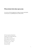 What scholars think about open access.