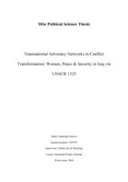 Transnational advocacy networks in conflict transformation: Women, peace & security in Iraq via UNSCR 1325