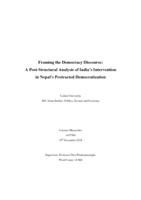 Framing the Democracy Discourse: a Post-Structural Analysis of India's Intervention in Nepal's Protracted Democratization