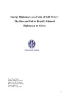 Energy Diplomacy as a Form of Soft Power: The Rise and Fall of Brazil’s Ethanol Diplomacy in Africa