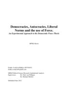 Democracies, Autocracies, Liberal Norms and the Use of Force
