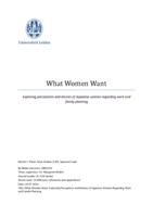 What Women Want: Exploring Perceptions and Desires of Japanese Women Regarding Work and Family Plannin