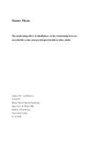 The moderating effect of mindfulness on the relationship between stressful life events and psychological health in older adults