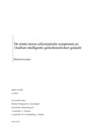 De relatie tussen schizotypische symptomen en vloeibare intelligentie gemodereerd door geslacht