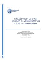 Intelligentie en land van herkomst als voorspellers van schizotypische kenmerken