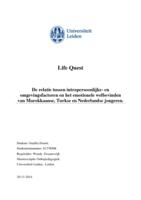 De relatie tussen intrapersoonlijke- en omgevingsfactoren en het emotionele welbevinden van Marokkaanse, Turkse en Nederlandse jongeren.