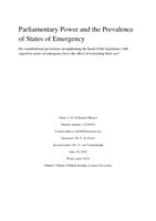 Parliamentary power and the prevalence of states of emergency: Do constitutional provisions strengthening the hand of the legislature with regard to states of emergency have the effect of restricting their use?