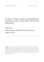 The influence of domestic constraints on the implementation of international agreements: German defection and the NATO mission to Libya