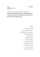 The effects of organising committees’ stakeholder incentives on the legacy outcomes of the Beijing 2008, London 2012, and Rio de Janeiro 2016 Olympic Games