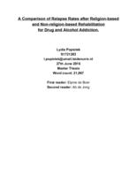 A Comparison of Relapse Rates after Religion­-based and Non-­religion-­based Rehabilitation for Drug and Alcohol Addiction.