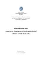 When love takes over: Impact of the changing marital landscape on familial relations in Hindu North India