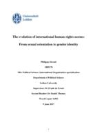 The evolution of international human rights norms: From sexual orientation to gender identity