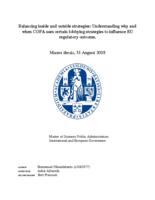 Balancing inside and outside strategies: Understanding why and when COPA uses certain lobbying strategies to influence EU regulatory outcome