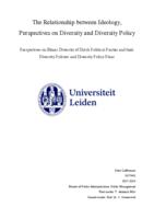 The Relationship between Ideology, Perspectives on Diversity and Diversity Policy