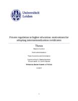 Private regulation in higher education: motivations for adopting internationalization certificates