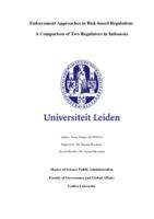 Enforcement Approaches in Risk-Based Regulation: A comparison of Two Regulators in Indonesia