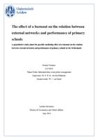 The effect of a burnout on the relation between external networks and performance of primary schools