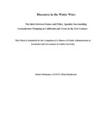 Discourse in the Water Wars: The links between frames and Policy Agendas Surrounding Groundwater Pumping in California and Texas in the 21st Century