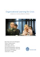 Organizational Learning for Crisis - An analysis of the Dutch Ministry of Defence