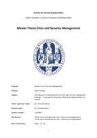 The influence of organizational size on the type of crisis management trainings - A perspective of learning within Dutch departmental crisis centers