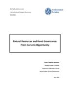 Natural Resources and Good Governance: From Curse to Opportunity