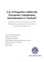 Use of Expertise within the European Commission: Instrumental or Tactical?