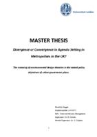 Divergence or Convergence in Agenda Setting in Metropolises in the UK? The meaning of environmental design theories in the stated policy objectives of urban governance plans.