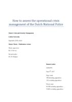 How to assess the operational crisis management of the Dutch National Police