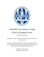 Leadership Trait Analysis, Foreign Policy and Emerging Powers