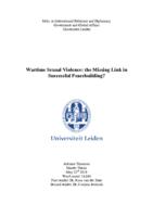 Wartime Sexual Violence: The Missing Link in Successful Peacebuilding?