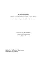 Big Data for Sustainability: Is Big Data the Cure-All for 'Wicked Problems' in Policy-Making? - Carbon Emission Mitigation through Smart City Governance