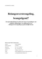 Belangenverstrengeling, beanstigend? Een Q-methodologisch onderzoek naar de opvattingen van politieke ambtsdragers en ambtenaren over belangenverstrengeling op gemeentelijk niveau