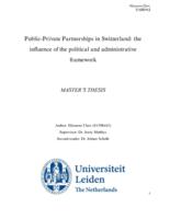 Public-private partnerships in Switzerland: the influence of the political and administrative framework