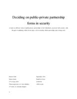 Deciding on public-private partnership forms in security