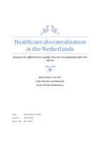 Healthcare decentralization in the Netherlands