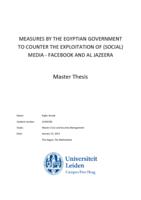 Measures by the Egyptian government to counter the exploitation of (social) media - Facebook and Al Jazeera