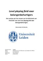 Level playing field voor belangenbehartigers