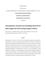 Euroscepticism: How does civic knowledge about the EP affect support for the EP among European citizens?