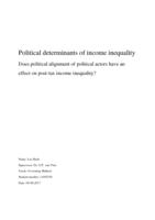 Political determinants of income inequality: Does political alignment of political actors have an effect on post-tax income inequality?