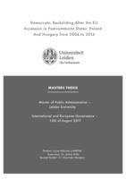 Democratic Backsliding after the EU Accession in Post-communist states: Poland and Hungary from 2004 to 2016