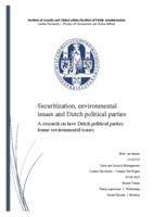 Securitization, environmental issues and Dutch political parties