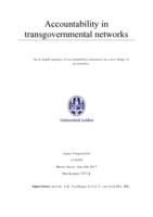 Accountability in transgovernmental networks. An in-depth analysis of accountability structures in a new shape of governance