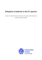 Delegation of authority to the EU agencies authority by the EU legislators