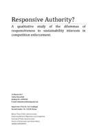 Responsive Authority? A qualitative study of the dilemmas of responsiveness to sustainability interests in competition enforcement