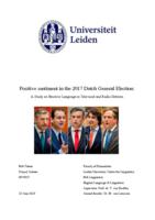 Positive sentiment in the 2017 Dutch Election Debates: A Study on Emotive Language in Televised and Radio Debates