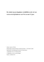 De relatie tussen slaapduur en inhibitie en de rol van extraversie bij kinderen van 9 tot en met 11 jaar.