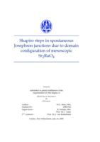 Shapiro steps in spontaneous Josephson junctions due to domain configuration of mesoscopic Sr2RuO4