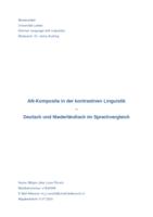 AN-Komposita in der kontrastiven Linguistik  –  Deutsch und Niederländisch im Sprachvergleich